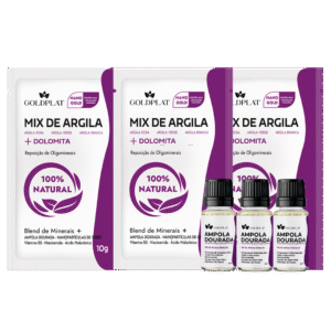Kit 3 unidade de Mix de Argila + Ampola Dourada
